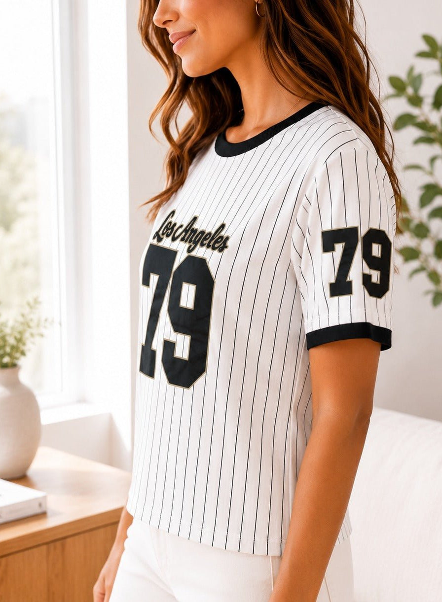 Ladies New Feeling Black Baseball Sweater - StylePhase SA