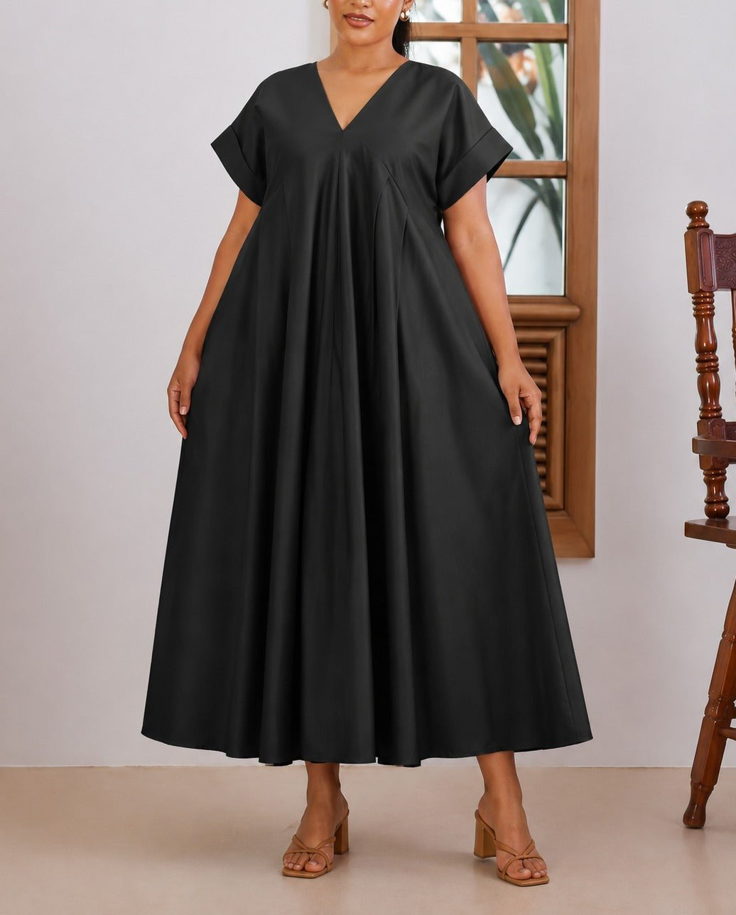 Ladies New feeling Black Pleated Dress - StylePhase SA