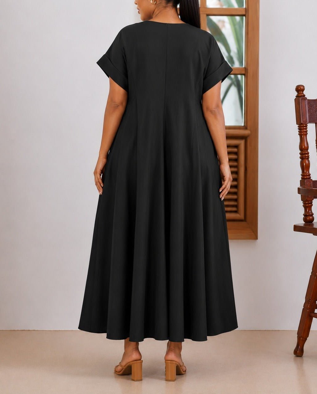 Ladies New feeling Black Pleated Dress - StylePhase SA