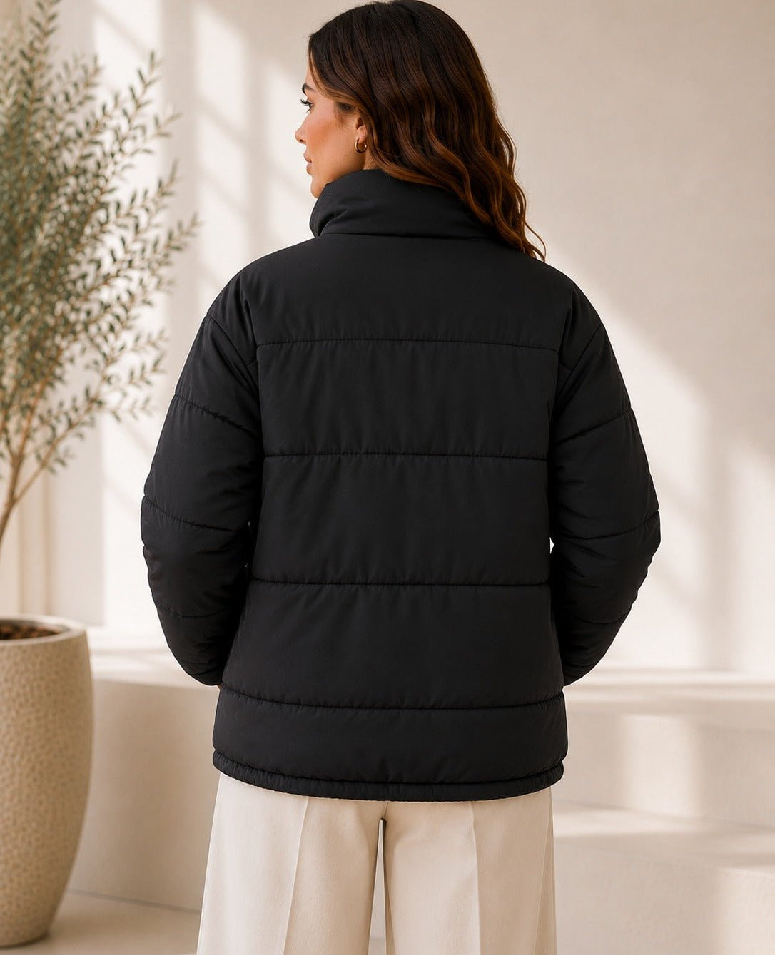 Ladies New Feeling Black Puffer Jacket - StylePhase SA