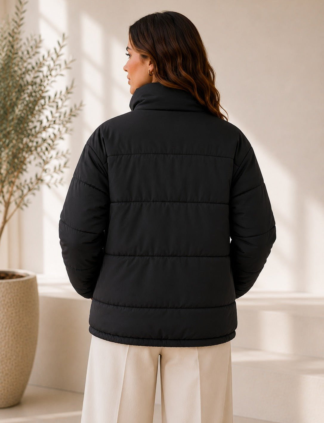 Ladies New Feeling Black Puffer Jacket - StylePhase SA