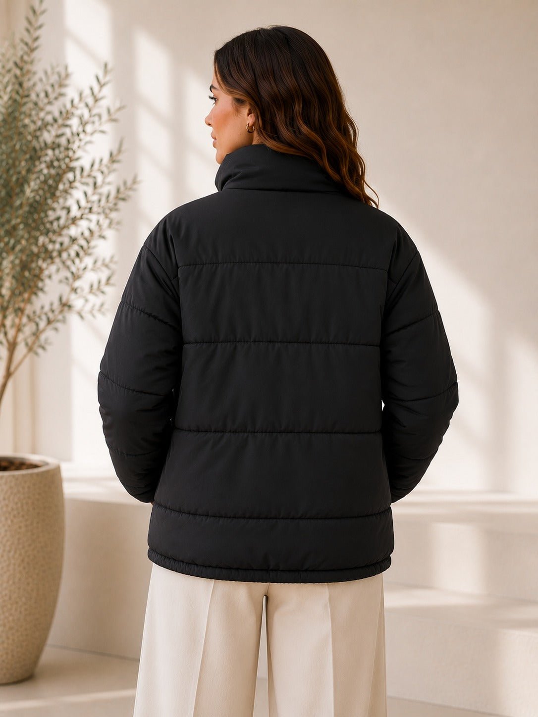 Ladies New Feeling Black Puffer Jacket - StylePhase SA