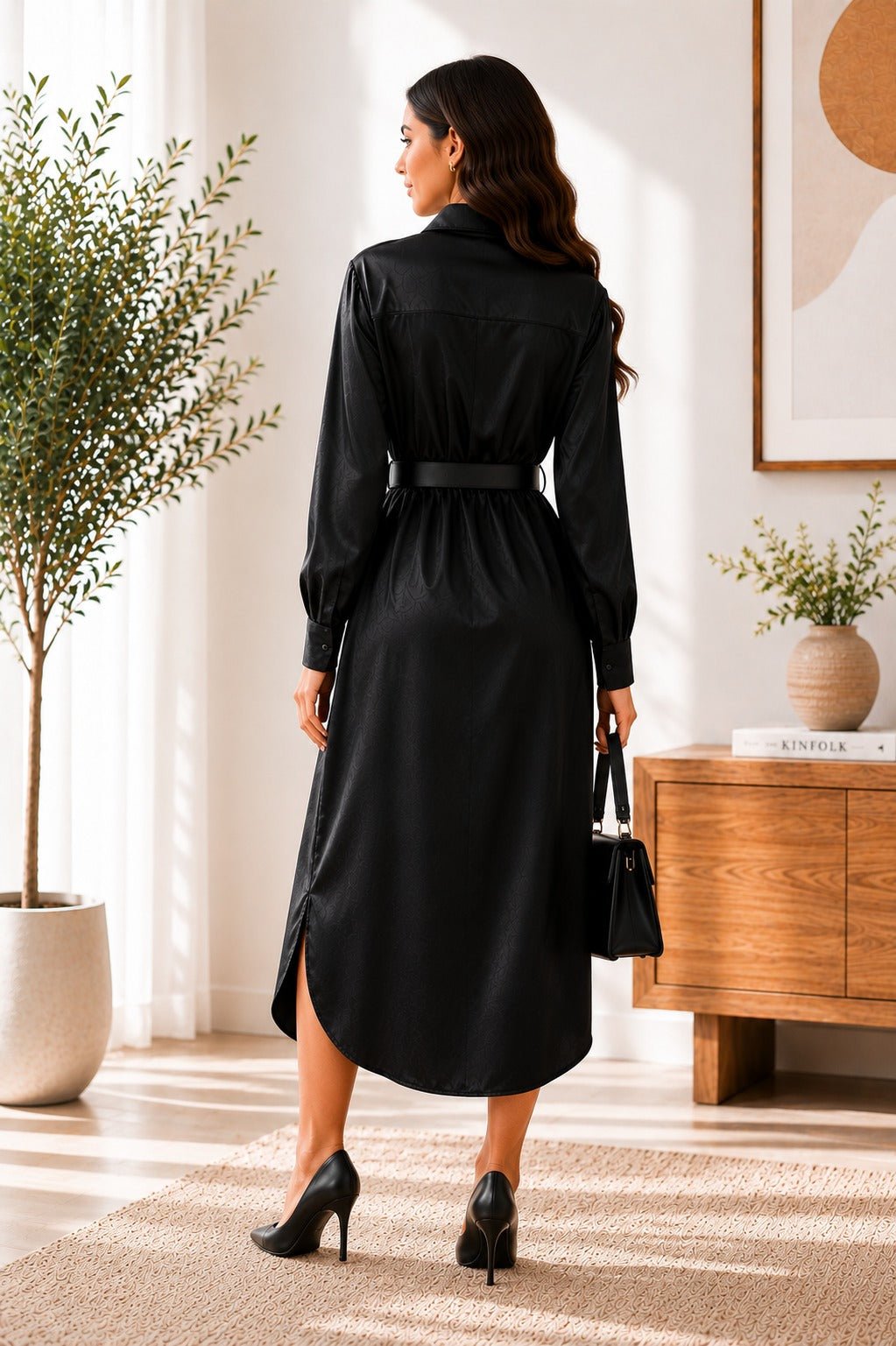 Ladies New Feeling Black Shirtdress - StylePhase SA