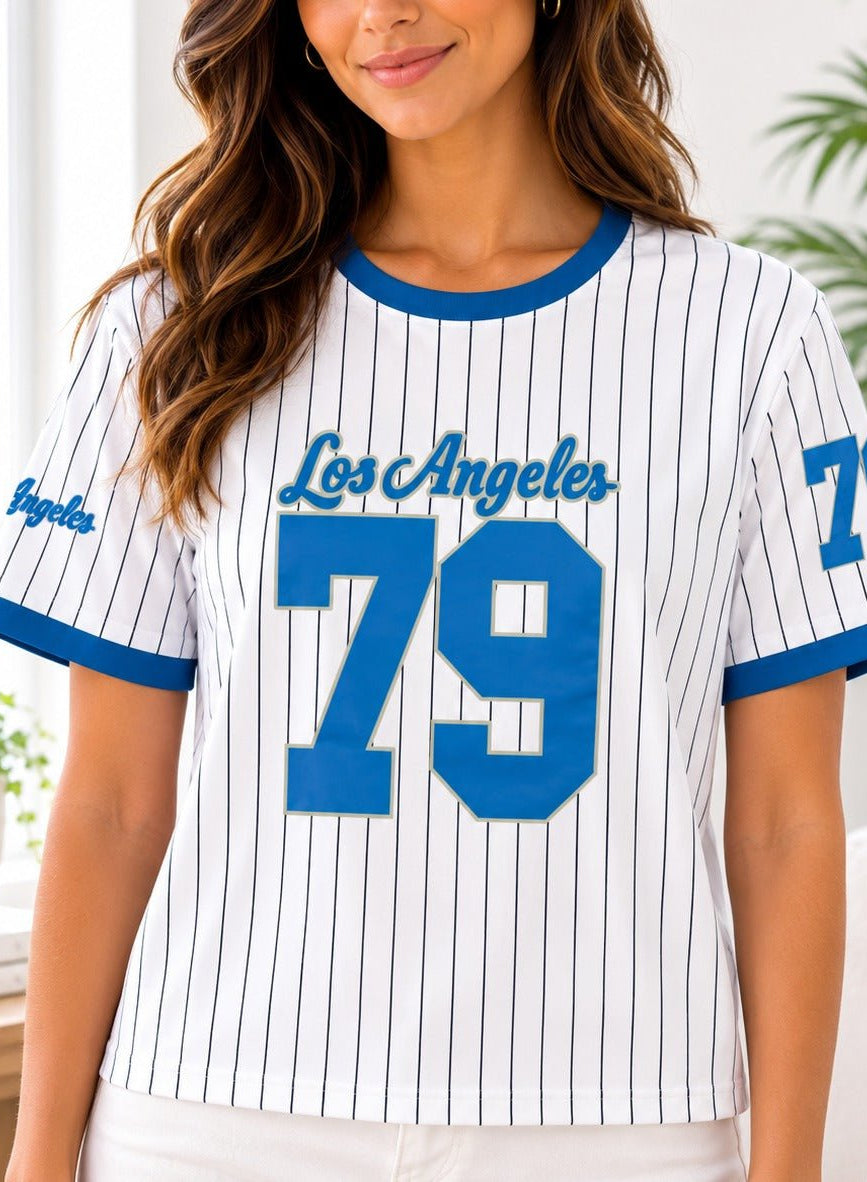 Ladies New Feeling Blue Baseball Sweater - StylePhase SA