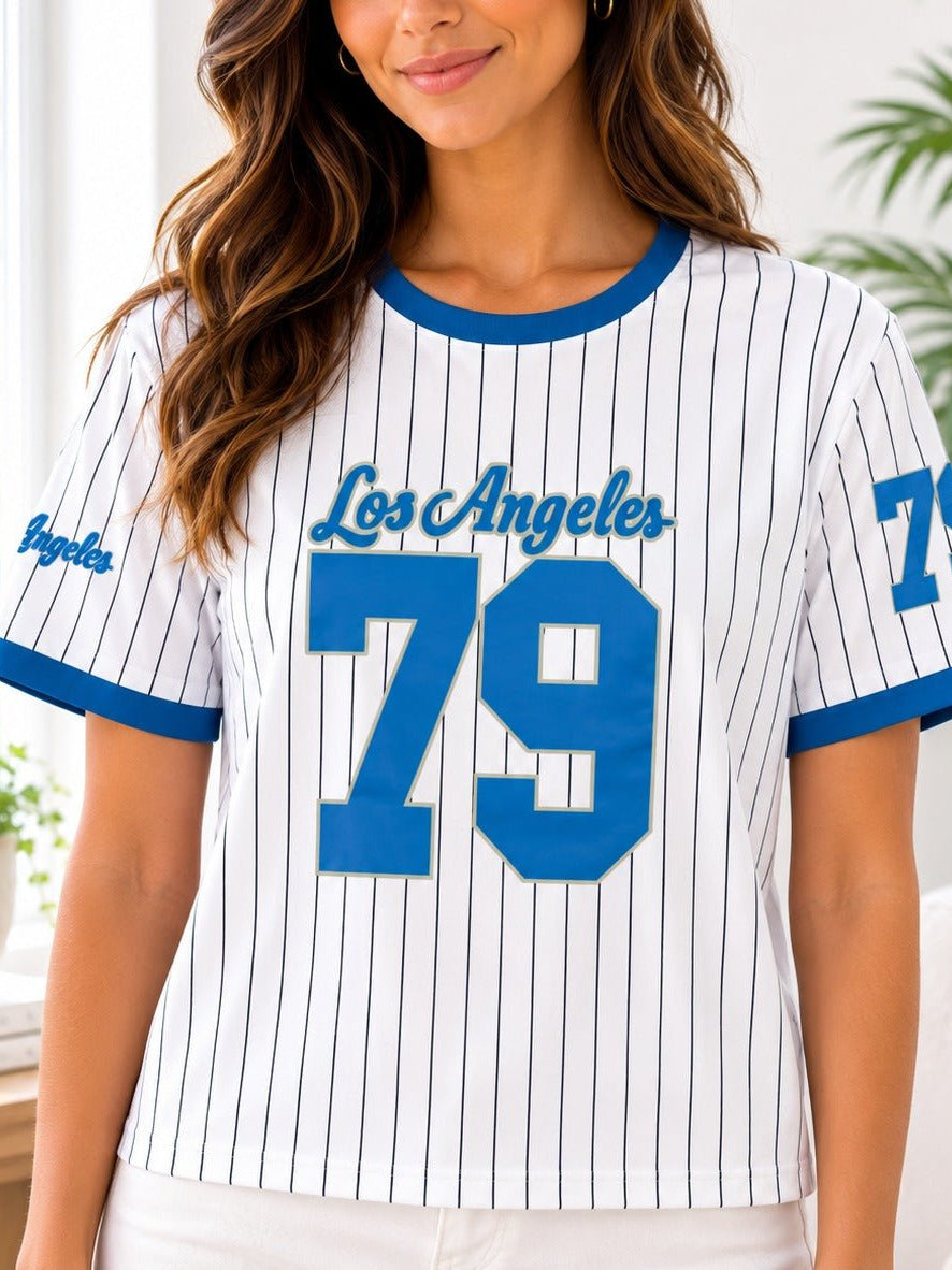 Ladies New Feeling Blue Baseball Sweater - StylePhase SA
