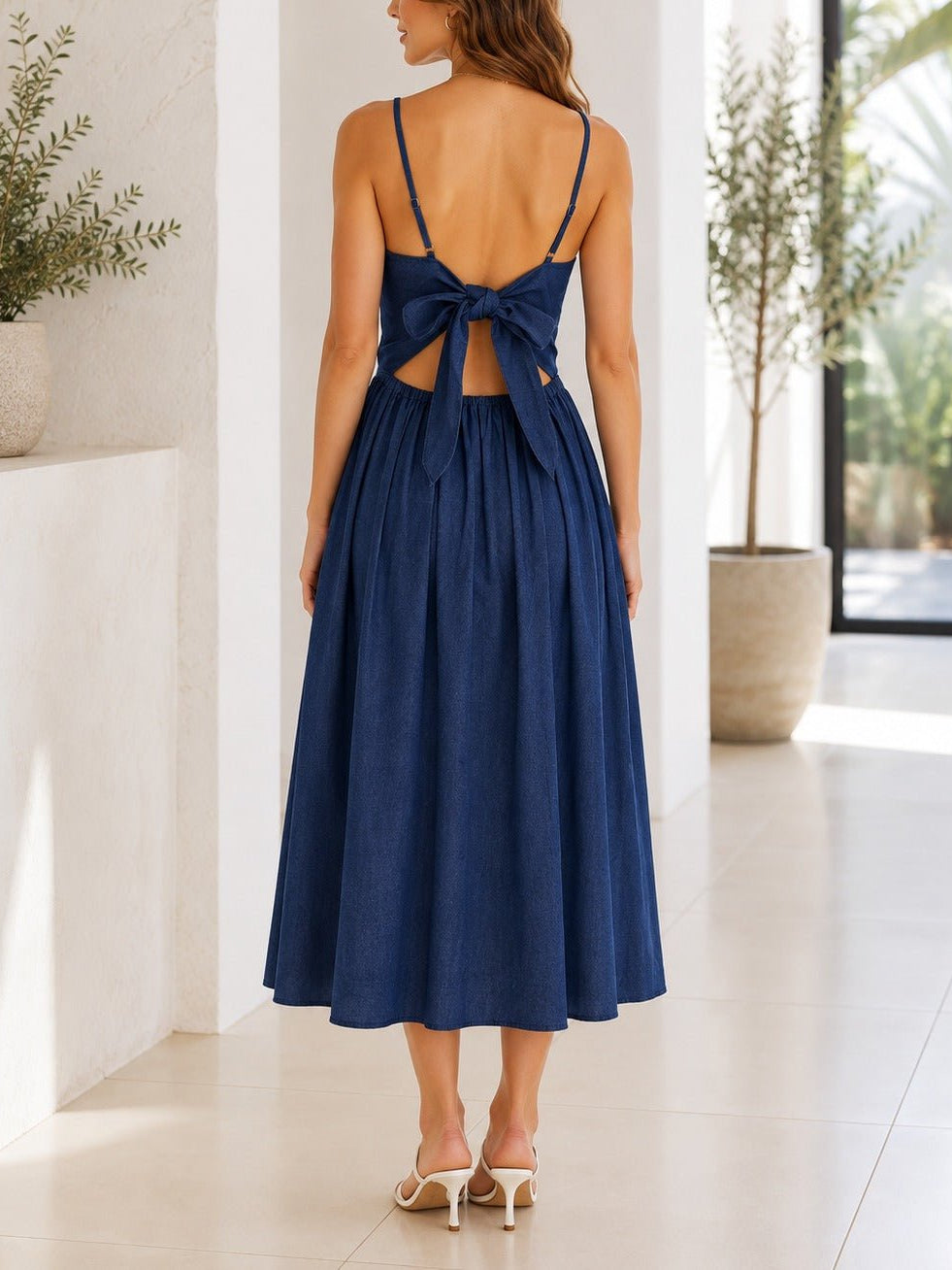 Ladies New Feeling Blue Denim Strappy Dress - StylePhase SA