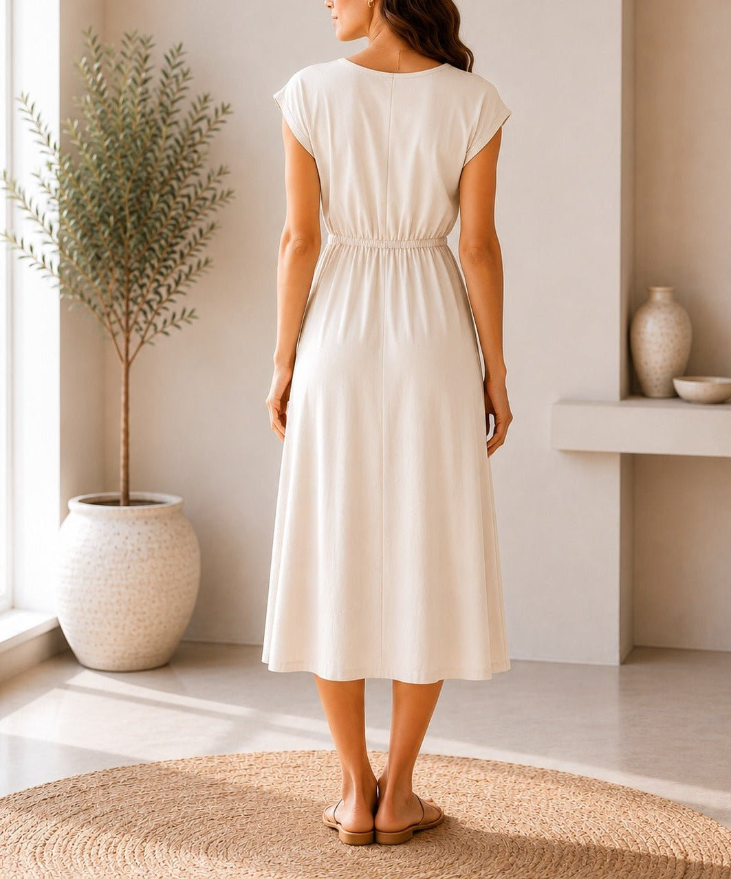 Ladies New Feeling Cream Tunic Dress - StylePhase SA