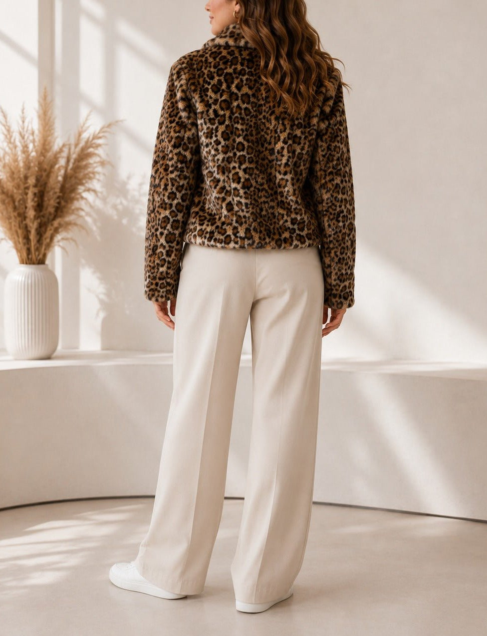 Ladies New Feeling Faux Fur Leopard Print Jacket - StylePhase SA
