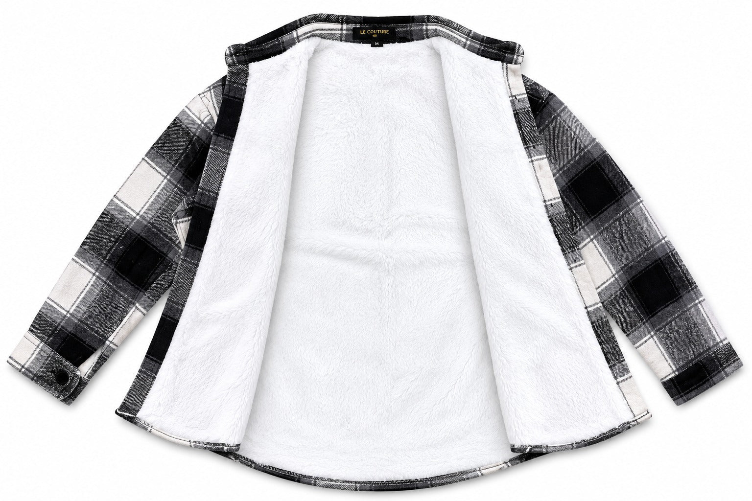 Ladies New Feeling Fur Lined Shacket- Black And White - StylePhase SA