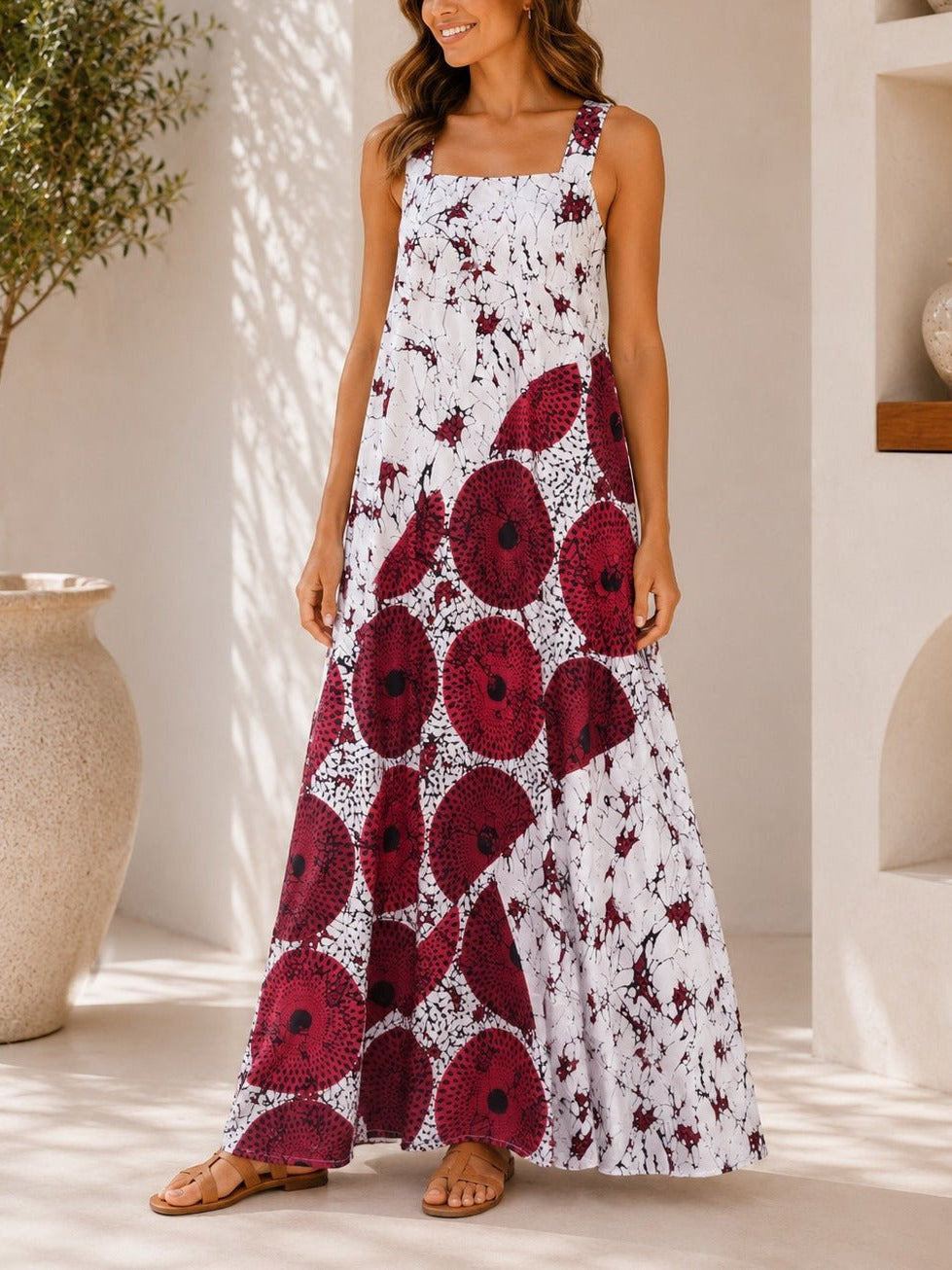 Ladies New Feeling Maroon Circle Print Dress - StylePhase SA