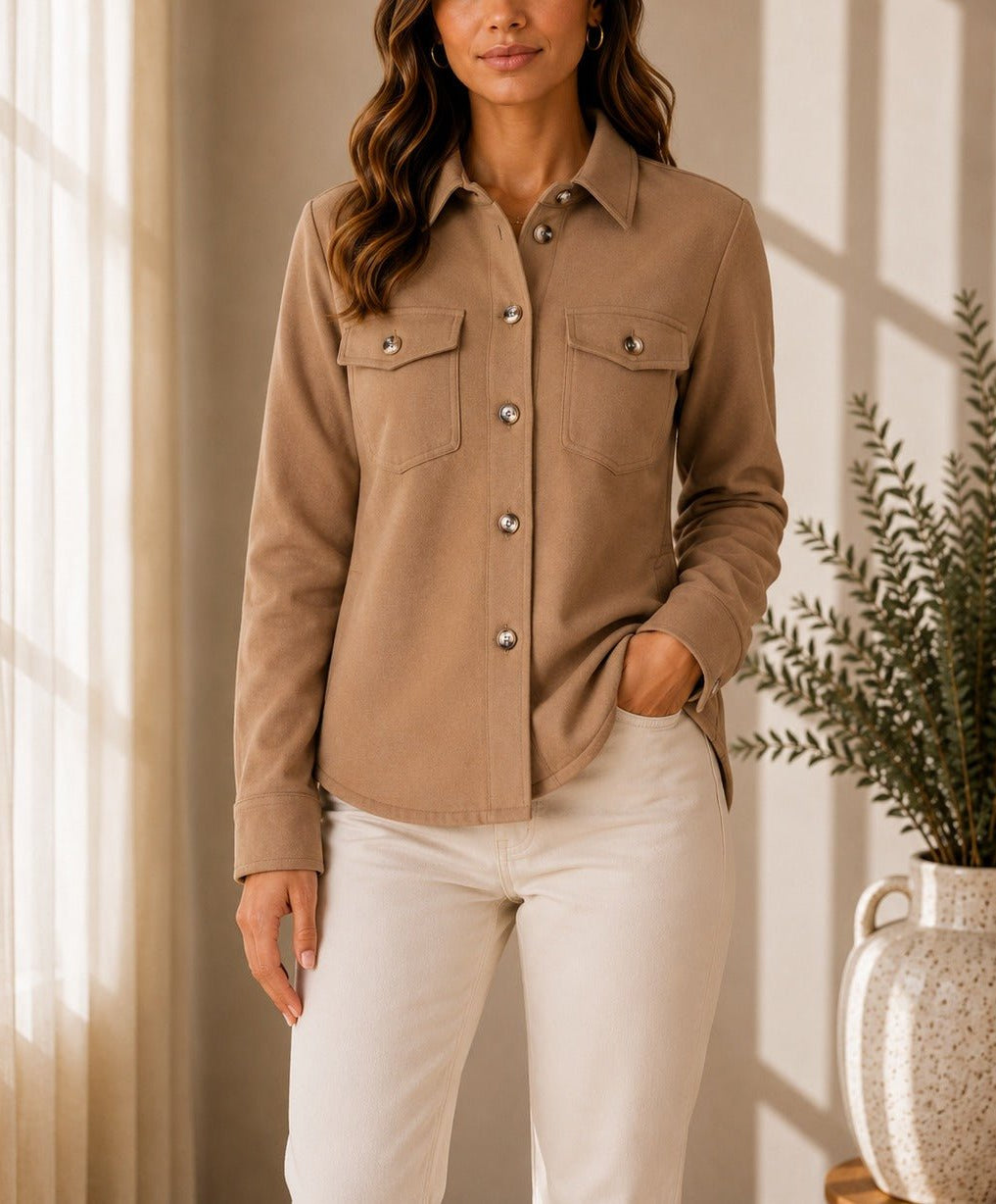 Ladies New Feeling Melton Beige Shirt - StylePhase SA