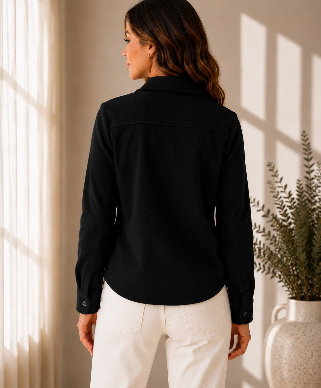 Ladies New Feeling Melton Black Shirt - StylePhase SA