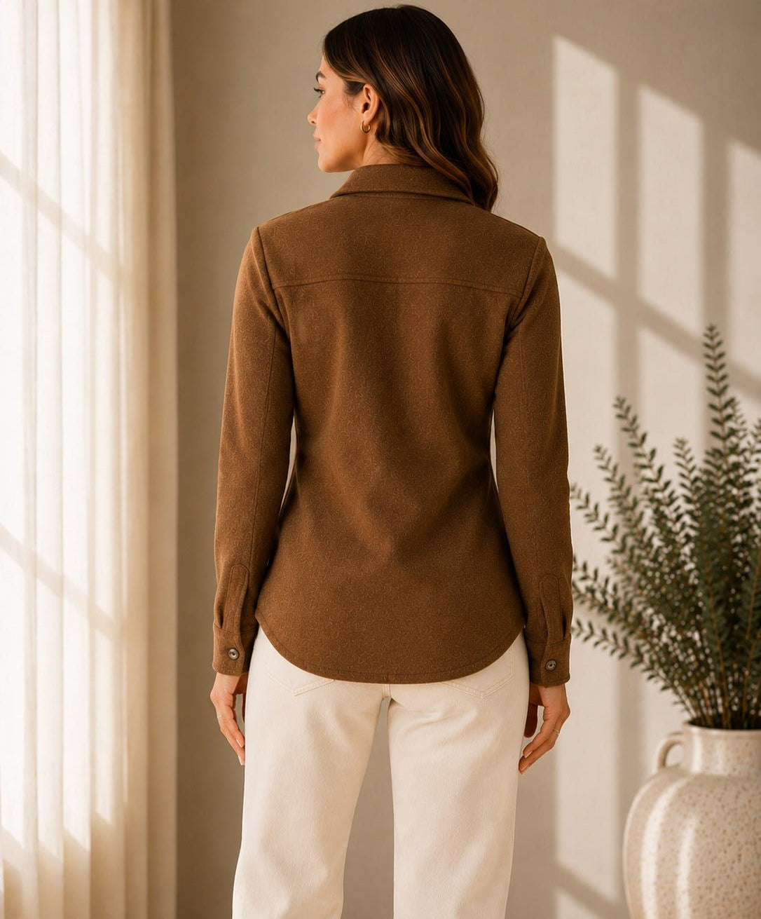 Ladies New Feeling Melton Brown Shirt - StylePhase SA