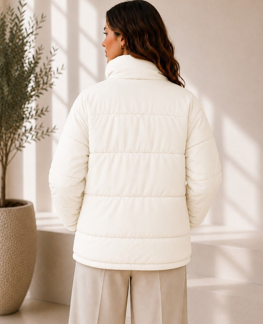 Ladies New Feeling Off White Puffer Jacket - StylePhase SA