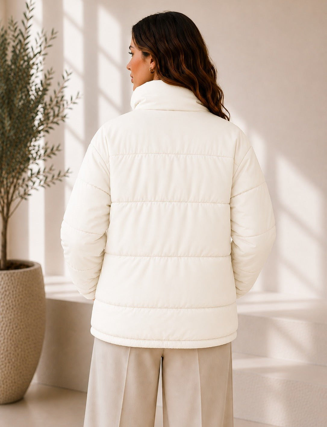 Ladies New Feeling Off White Puffer Jacket - StylePhase SA