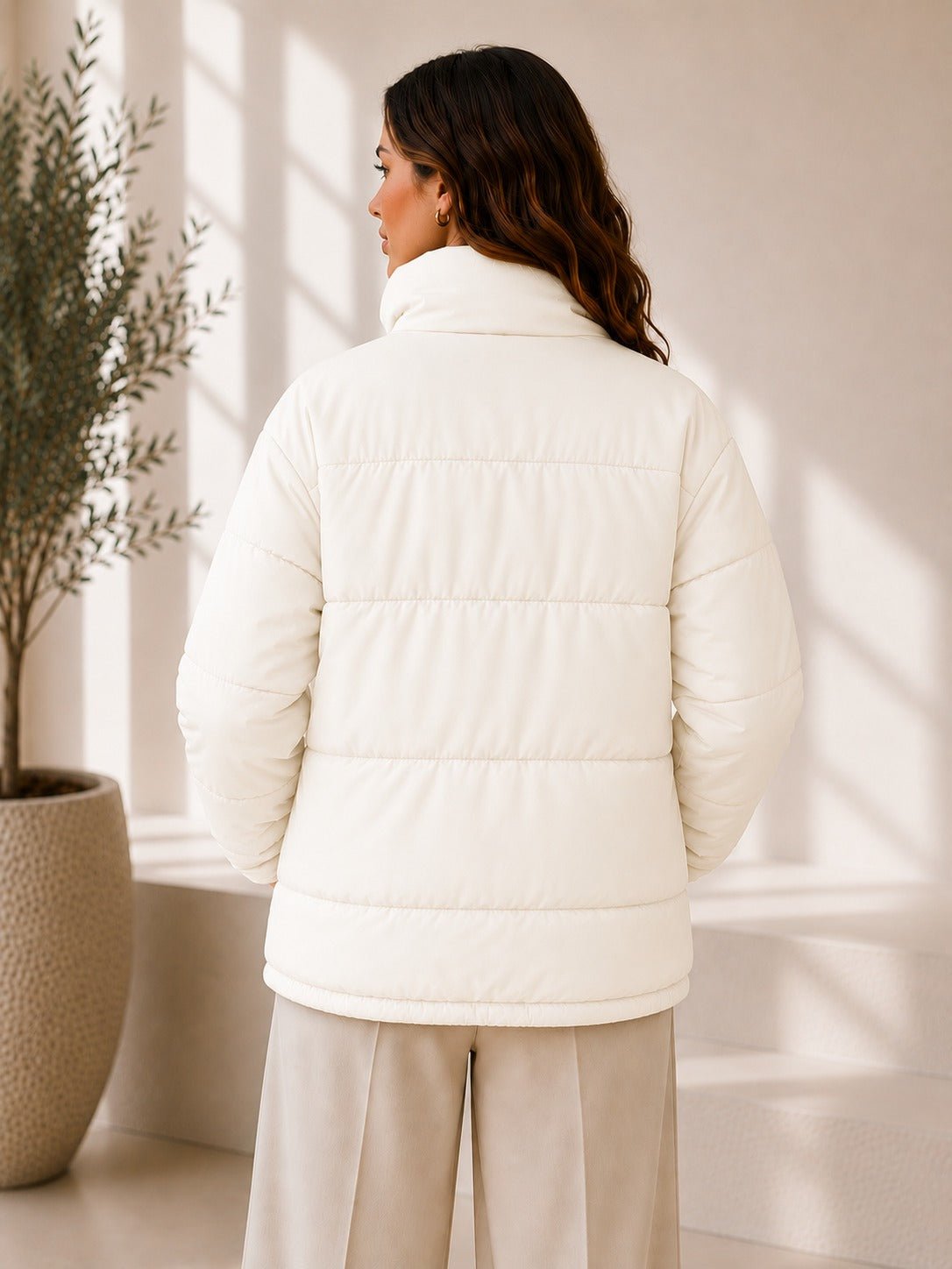 Ladies New Feeling Off White Puffer Jacket - StylePhase SA