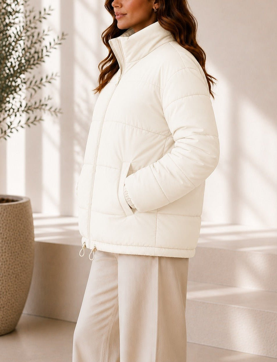 Ladies New Feeling Off White Puffer Jacket - StylePhase SA
