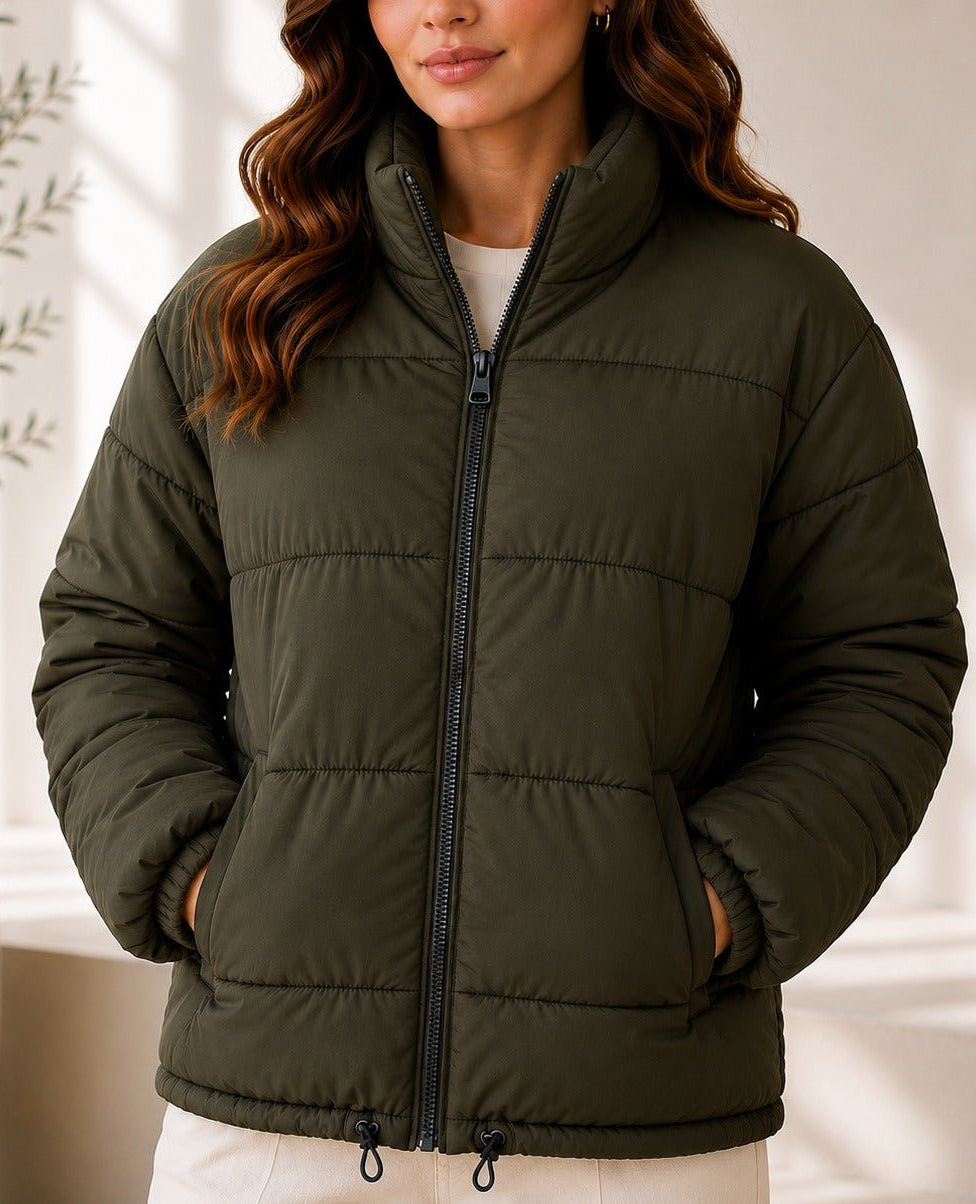 Ladies New Feeling Olive Puffer Jacket - StylePhase SA
