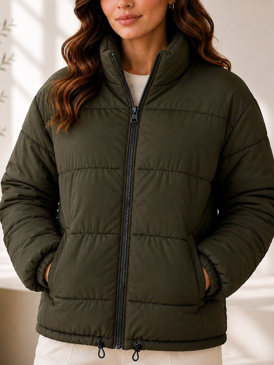 Ladies New Feeling Olive Puffer Jacket - StylePhase SA