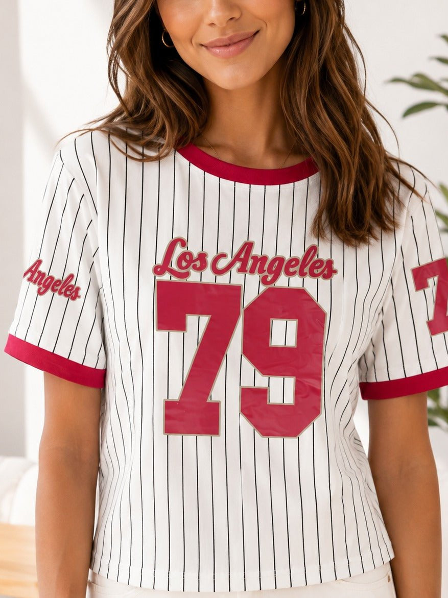 Ladies New Feeling Red Baseball Sweater - StylePhase SA