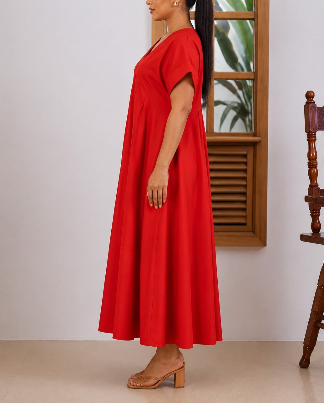 Ladies New feeling Red Pleated Dress - StylePhase SA