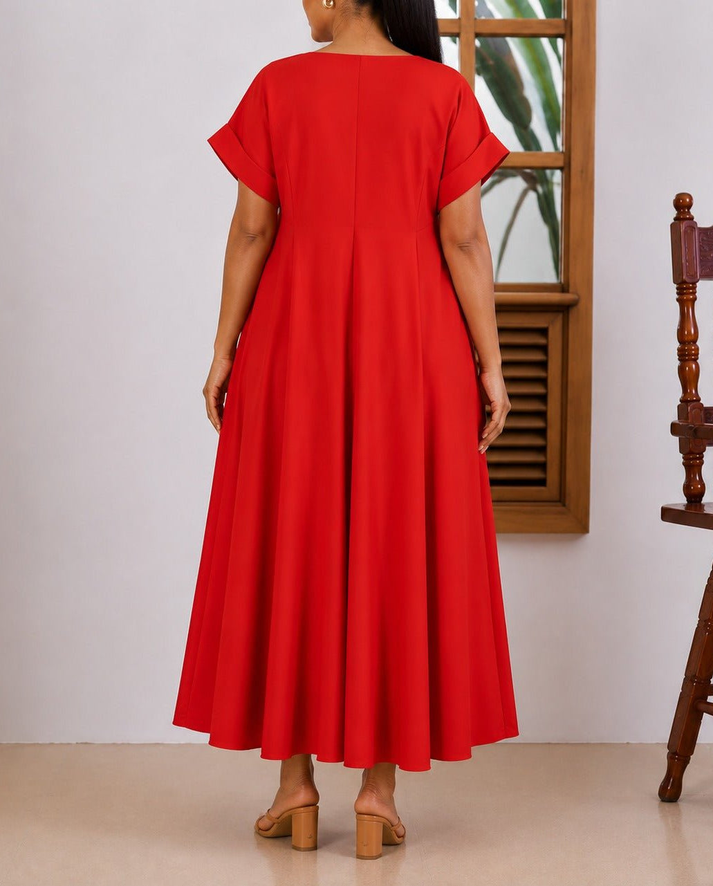 Ladies New feeling Red Pleated Dress - StylePhase SA