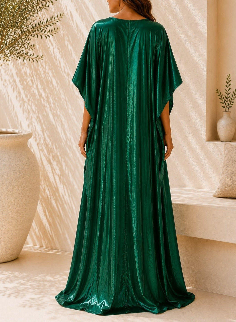 Ladies New Feeling Satin Emerald Kaftan - StylePhase SA