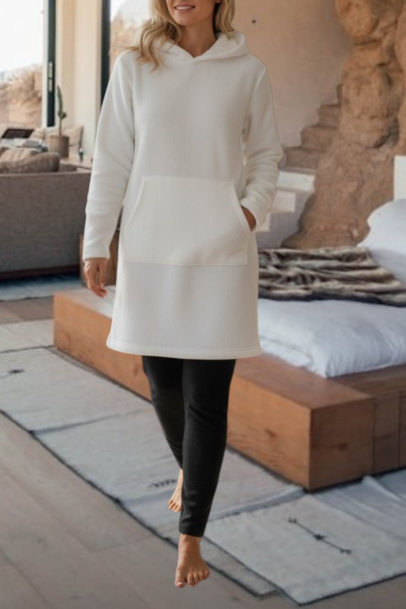 Ladies Off White Fleece Sleep Shirt - StylePhase SA