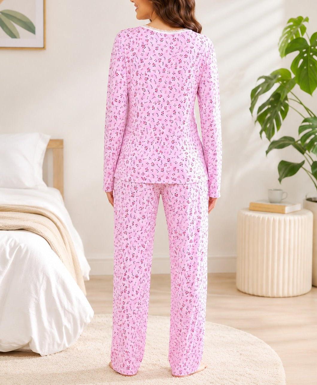 Ladies Pink Floral Pyjama - StylePhase SA