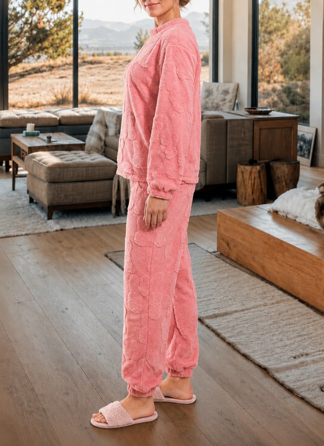 Ladies Pink Plush Pj Set - StylePhase SA