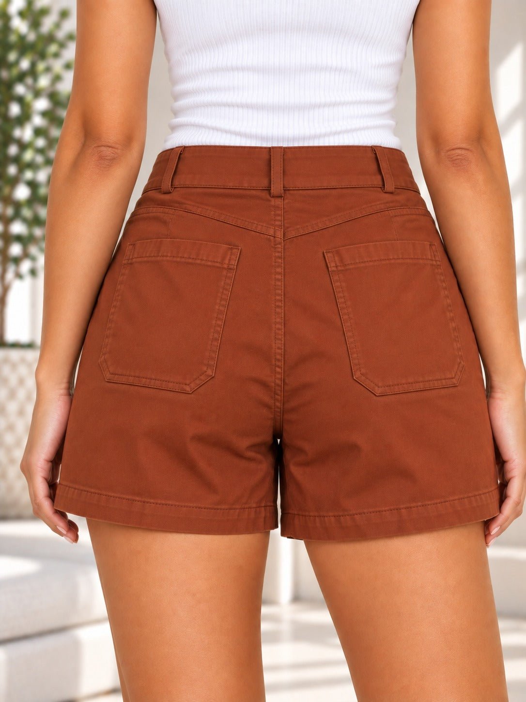 Ladies Pocket Shorts-Rust - StylePhase SA