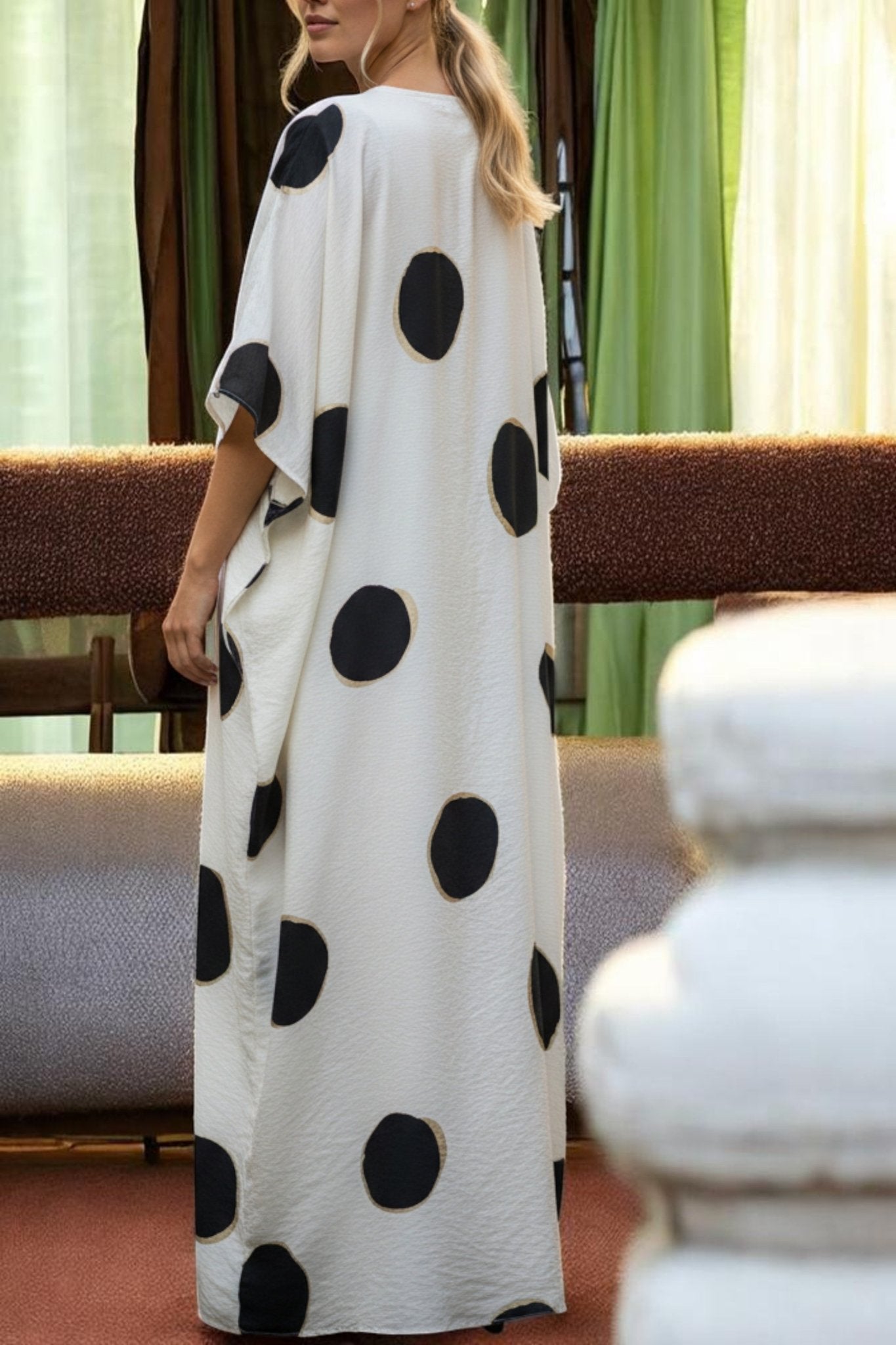 Ladies Polka Dot Free Size Kaftan - StylePhase SA