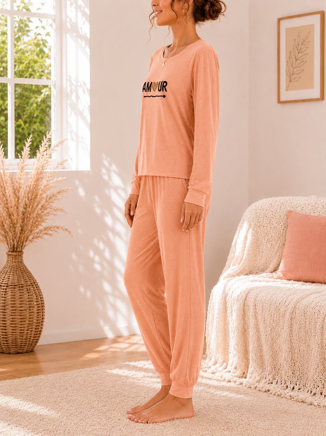 Ladies Printed Peach Pj Set -Amour - StylePhase SA