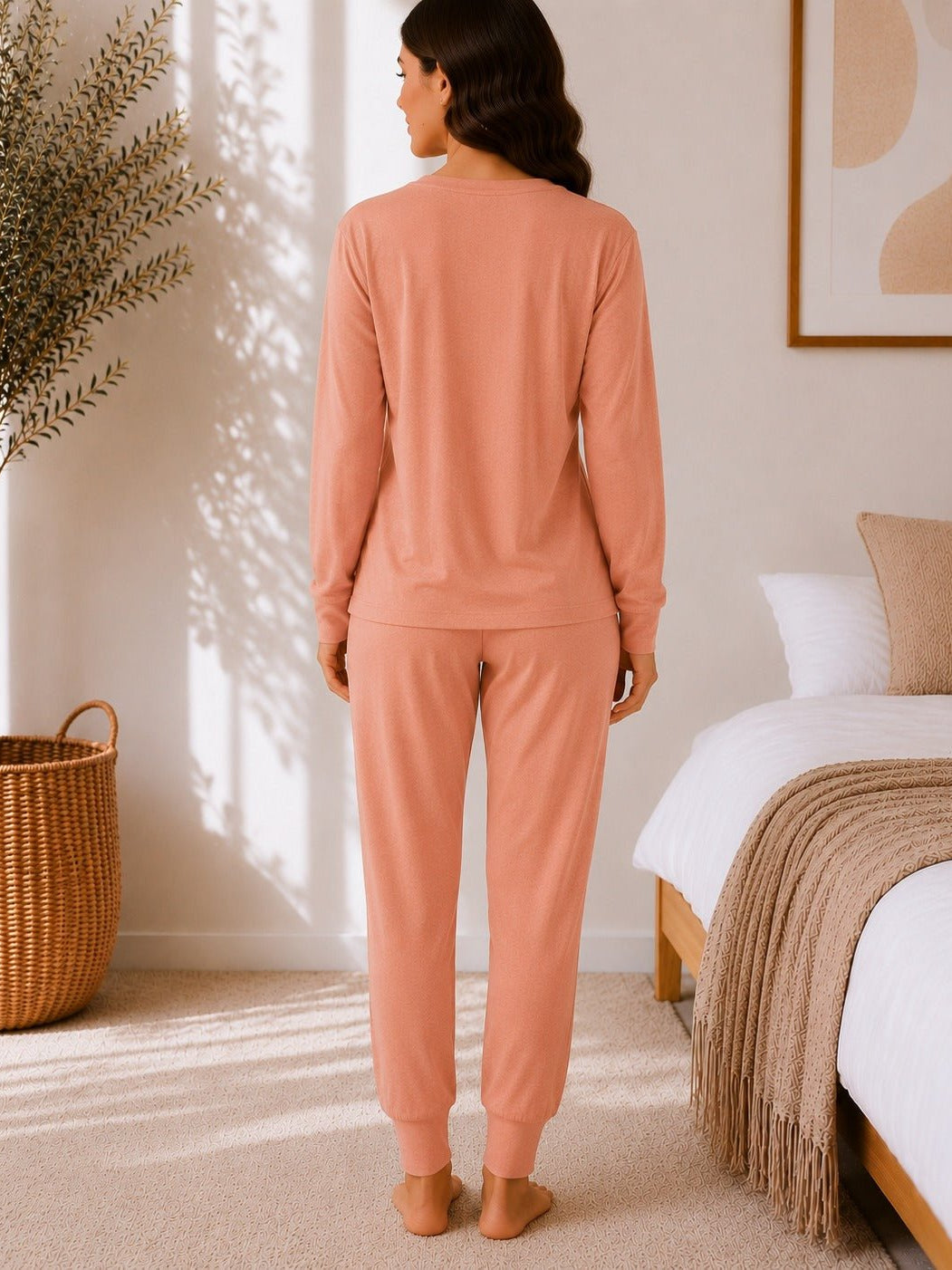 Ladies Printed Peach Pj Set -Feeling Lucky - StylePhase SA