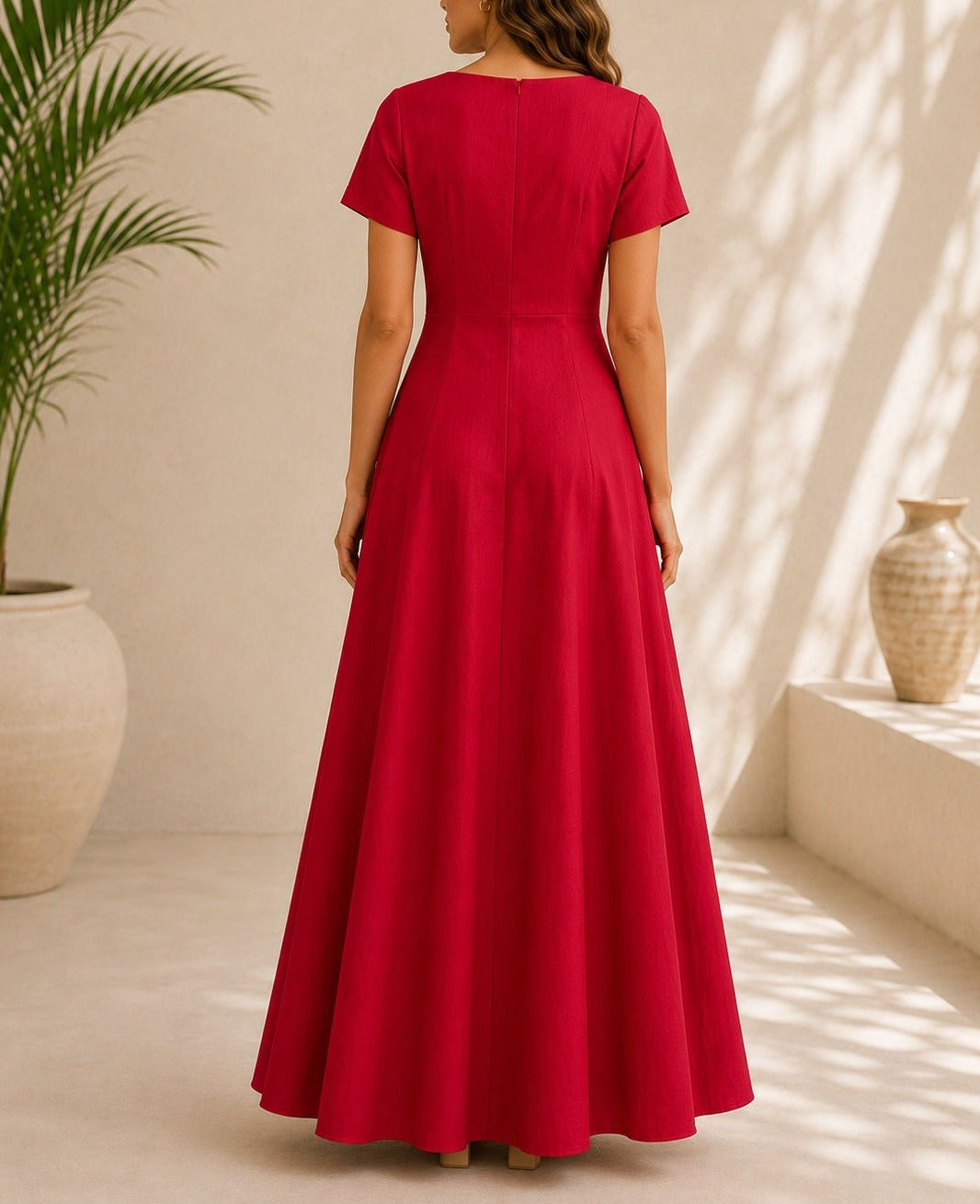 Ladies Red Bow Pocket Dress- New Feeling - StylePhase SA