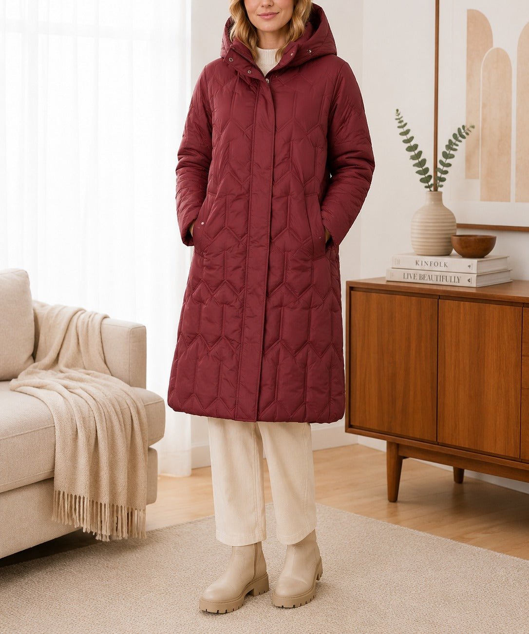 Ladies Red Zip Puffer Jacket - StylePhase SA