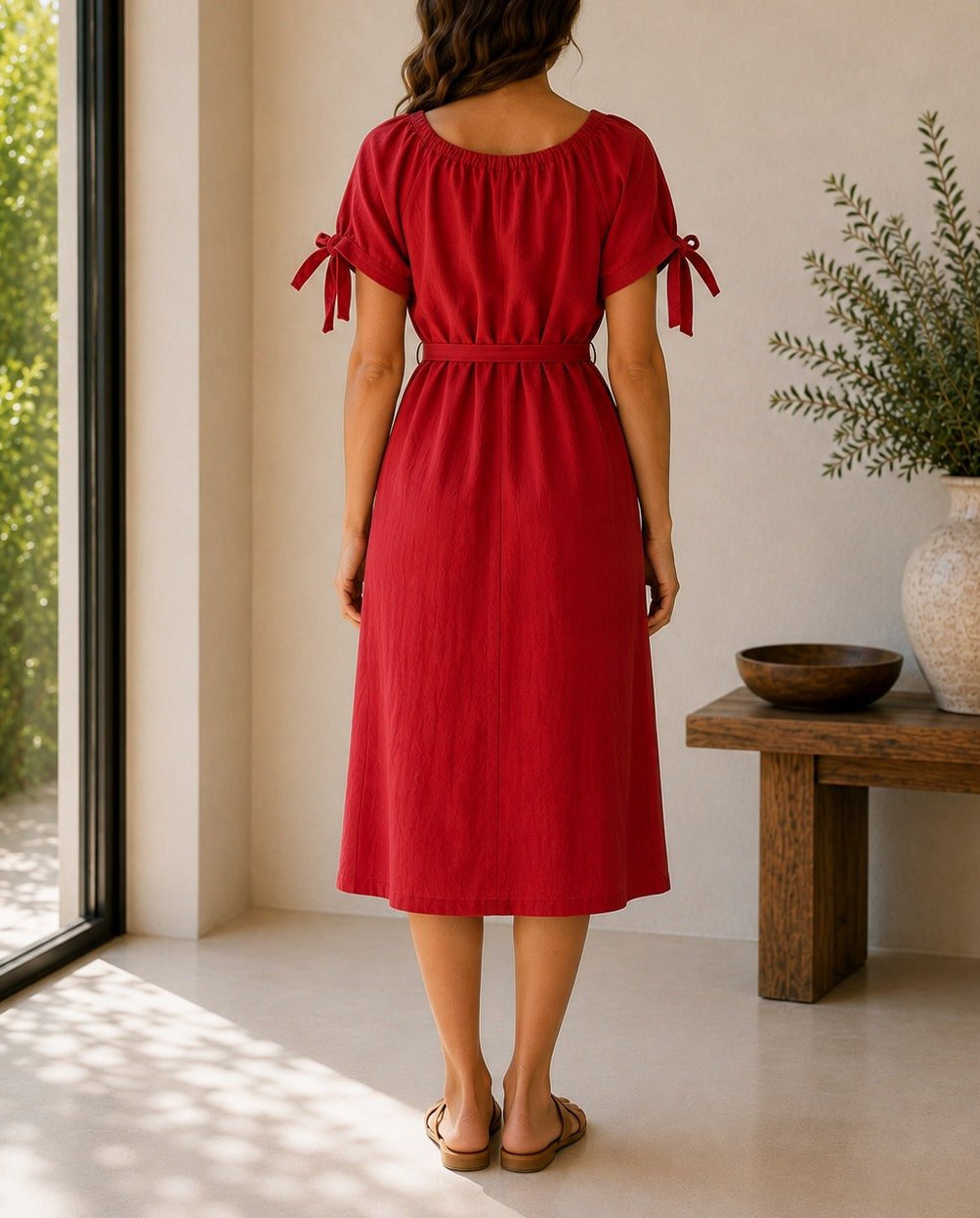 Ladies Rust Tunic Tie Dress - StylePhase SA