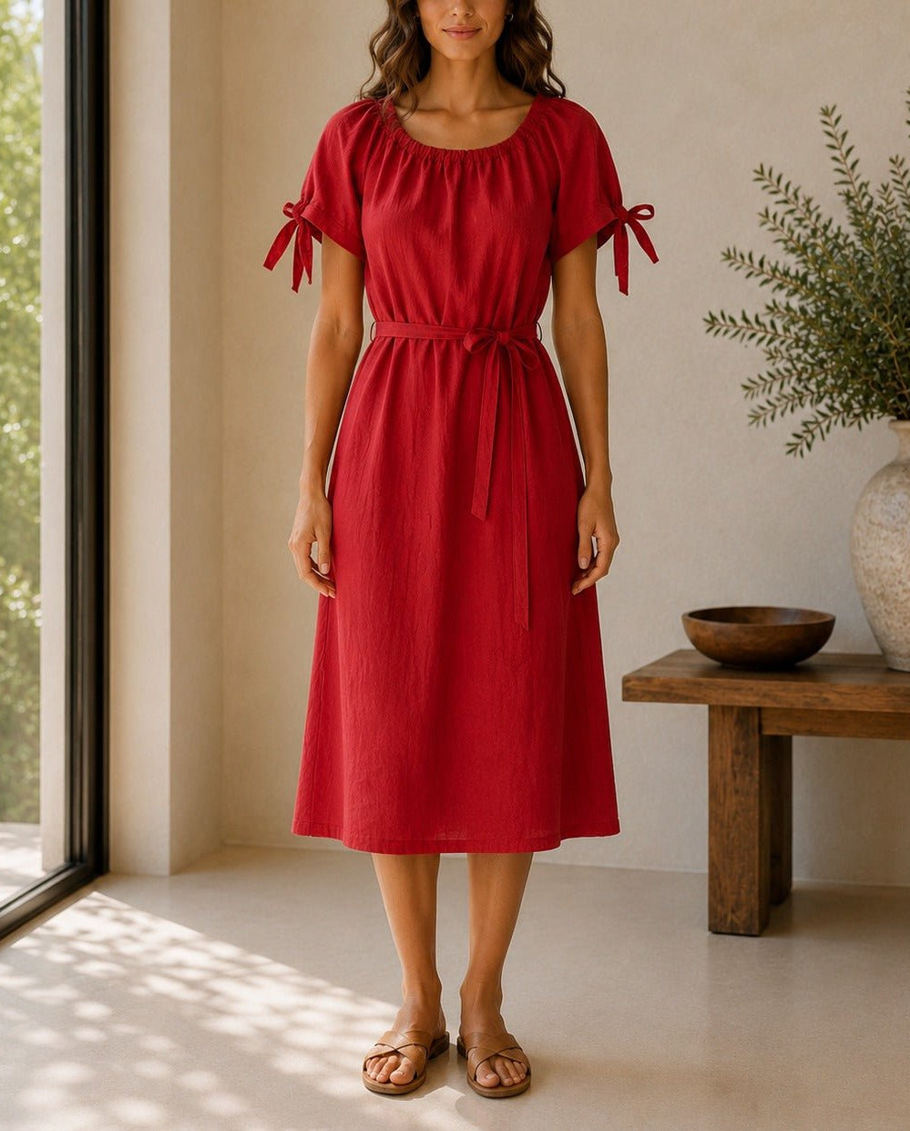 Ladies Rust Tunic Tie Dress - StylePhase SA