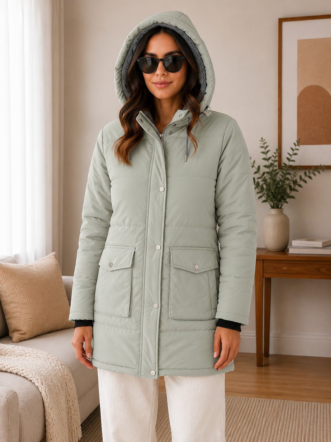 Ladies Sage Fleece Lined Hoody Jacket - StylePhase SA
