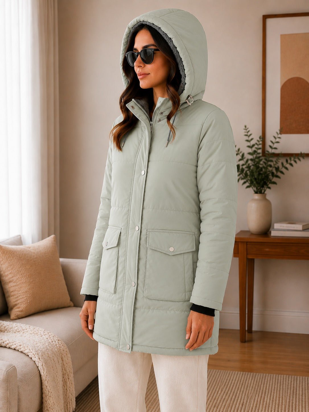 Ladies Sage Fleece Lined Hoody Jacket - StylePhase SA