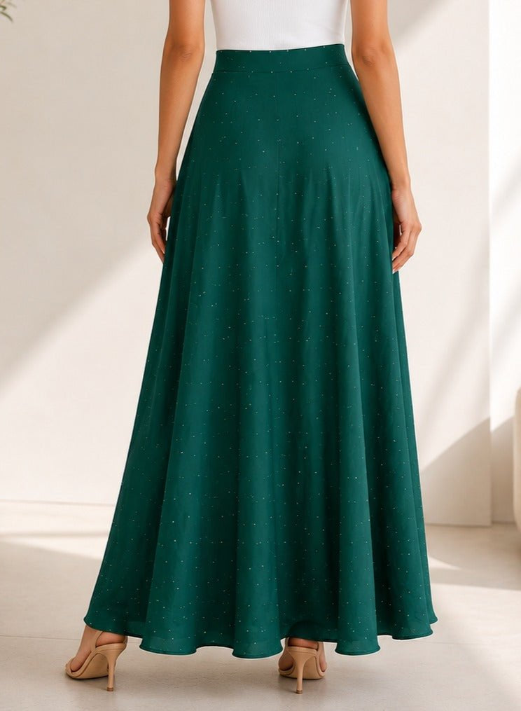 Ladies Satin Embossed Emerald Skirt- New Feeling - StylePhase SA