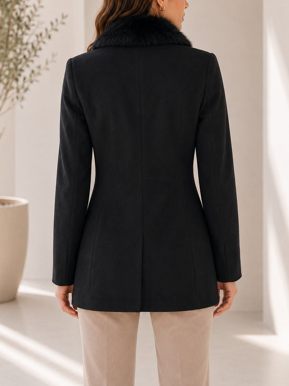 Ladies Single Button Fur Blazer - StylePhase SA