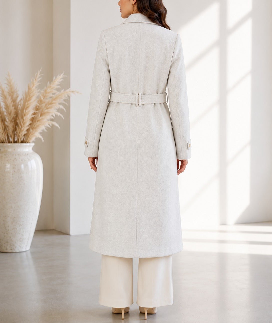 Ladies Stone Side Collar Melton Coat - StylePhase SA