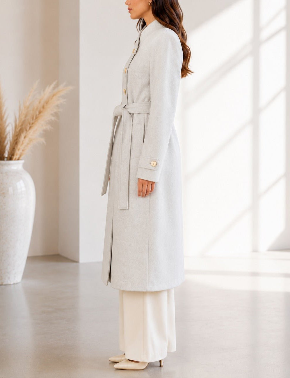 Ladies Stone Side Collar Melton Coat - StylePhase SA