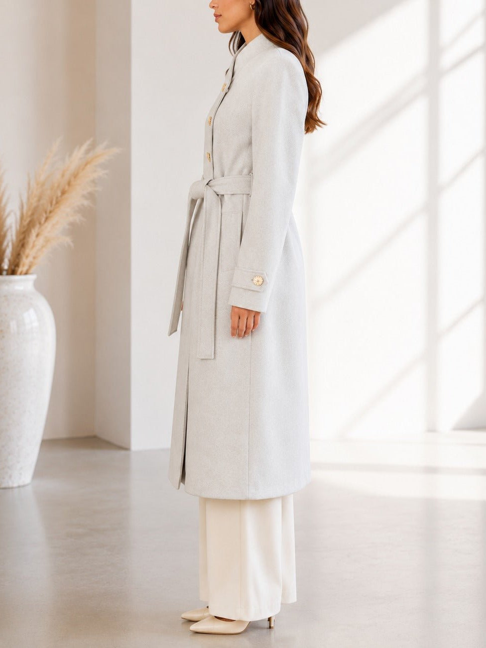 Ladies Stone Side Collar Melton Coat - StylePhase SA