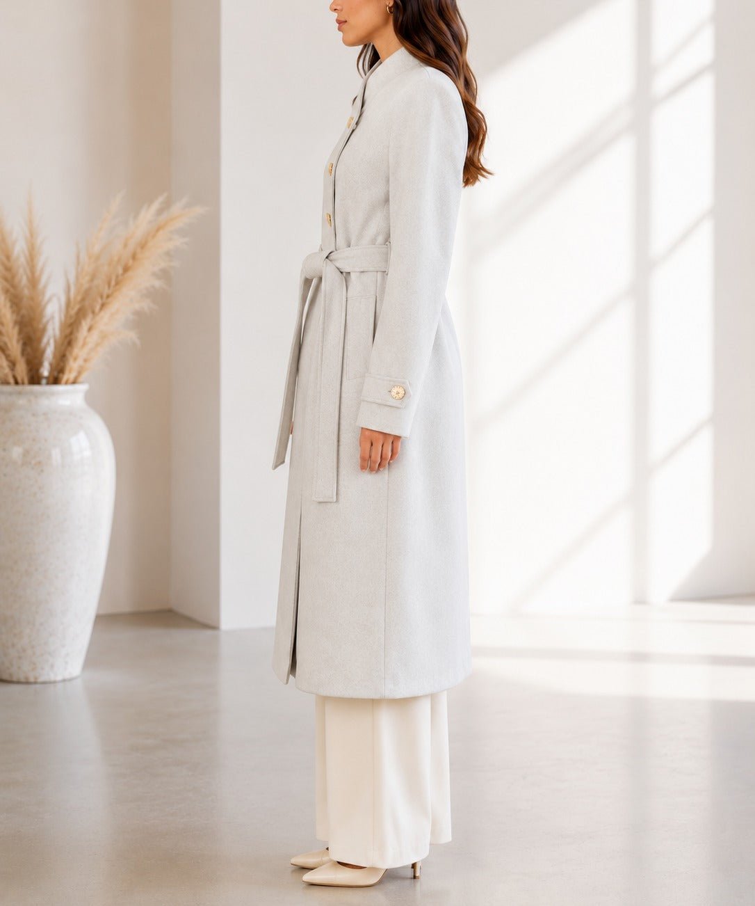 Ladies Stone Side Collar Melton Coat - StylePhase SA