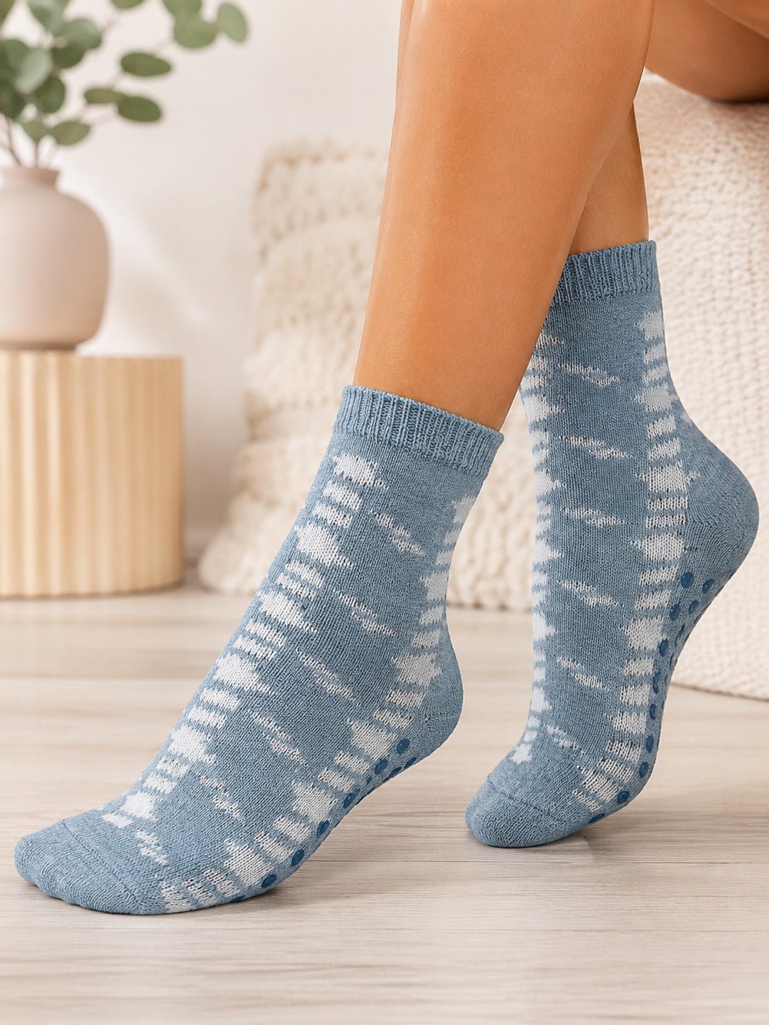 Ladies Thermal Long Slipper Socks - Sage - StylePhase SA