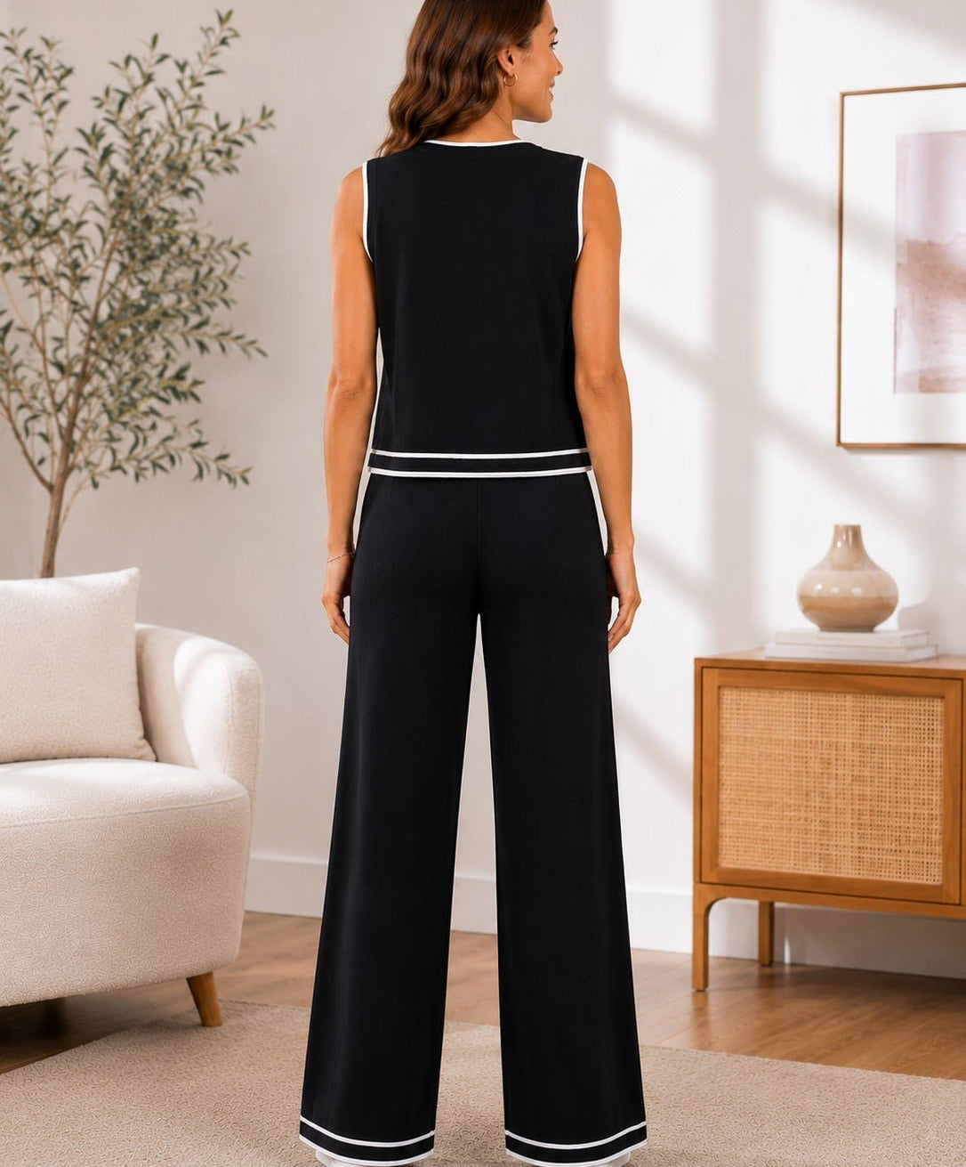 Ladies Two-Piece Black Set- New Feeling - StylePhase SA