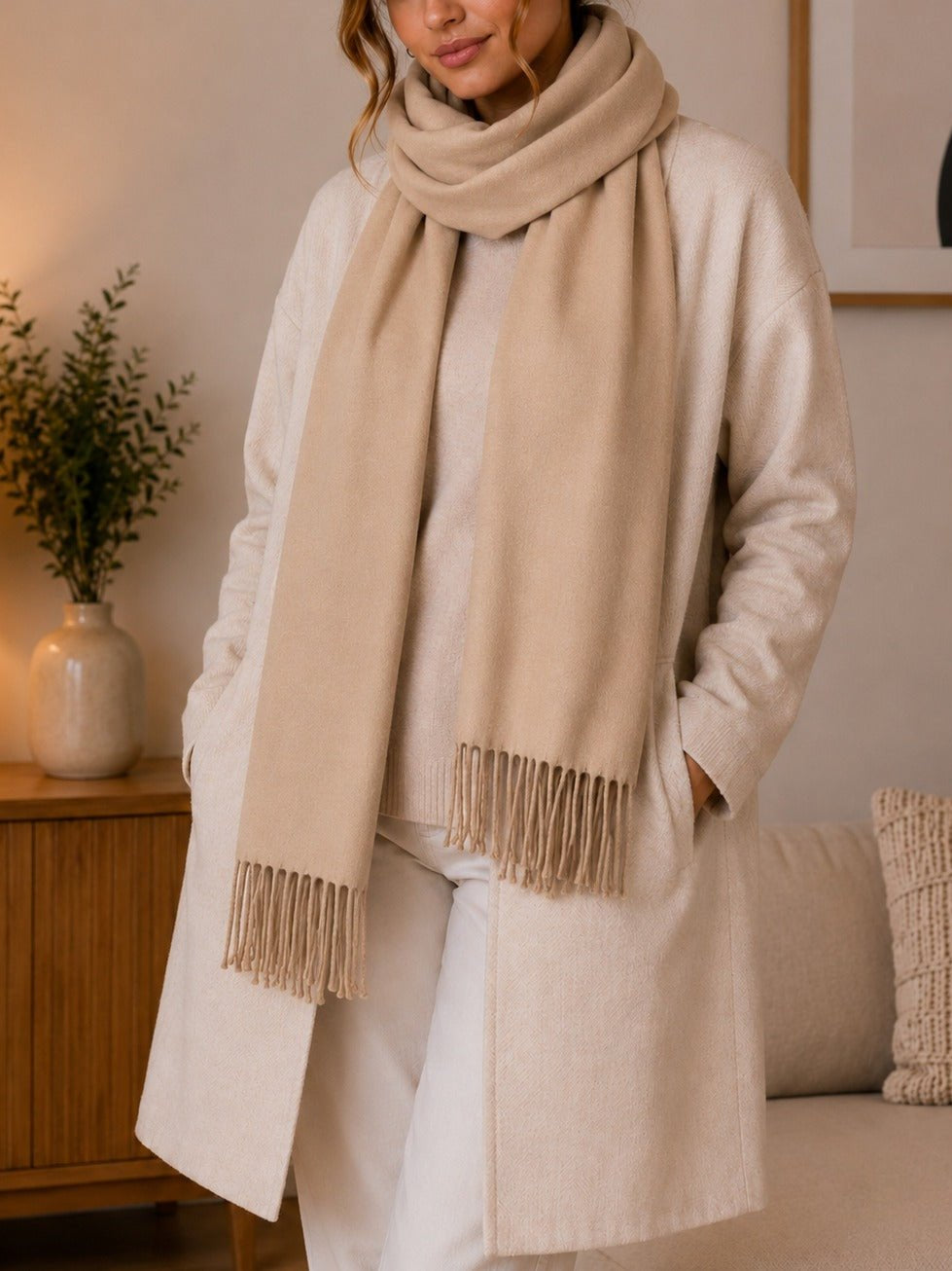 Ladies Winter Scarf - Beige - StylePhase SA