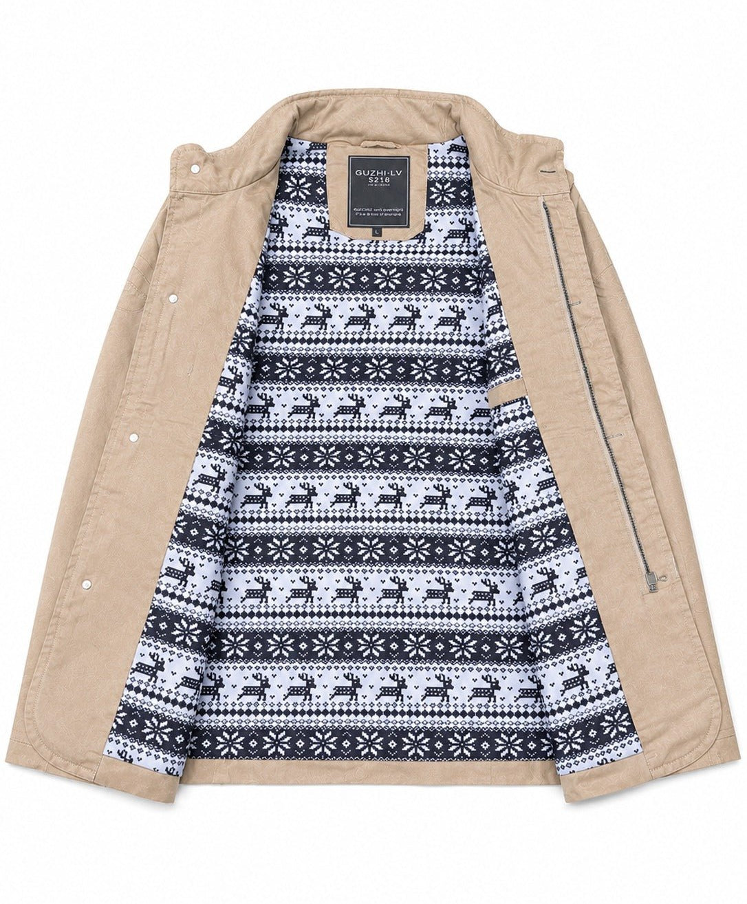 Mens Beige Pocket Front Jacket - StylePhase SA